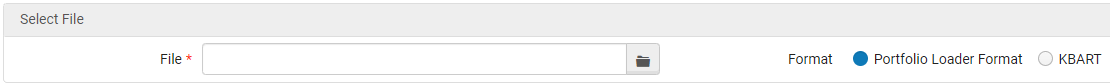 Select Format and File - Load Portfolios